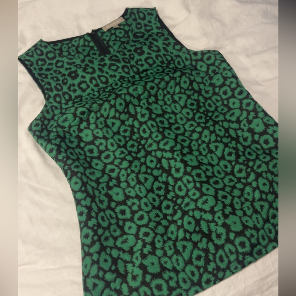 Banana Republic Green and Black Patterned Tank Top
